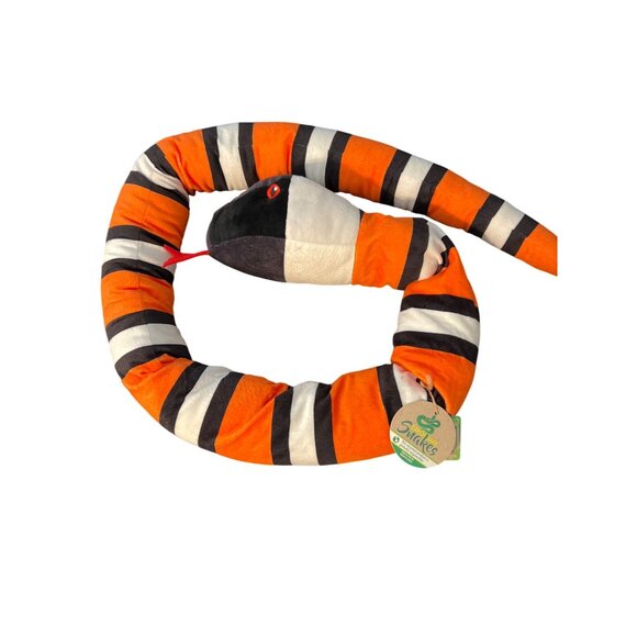 Adventure Planet Earth Safe Snake Plush Orange Black White Coral 63" NWT - Picture 3 of 5